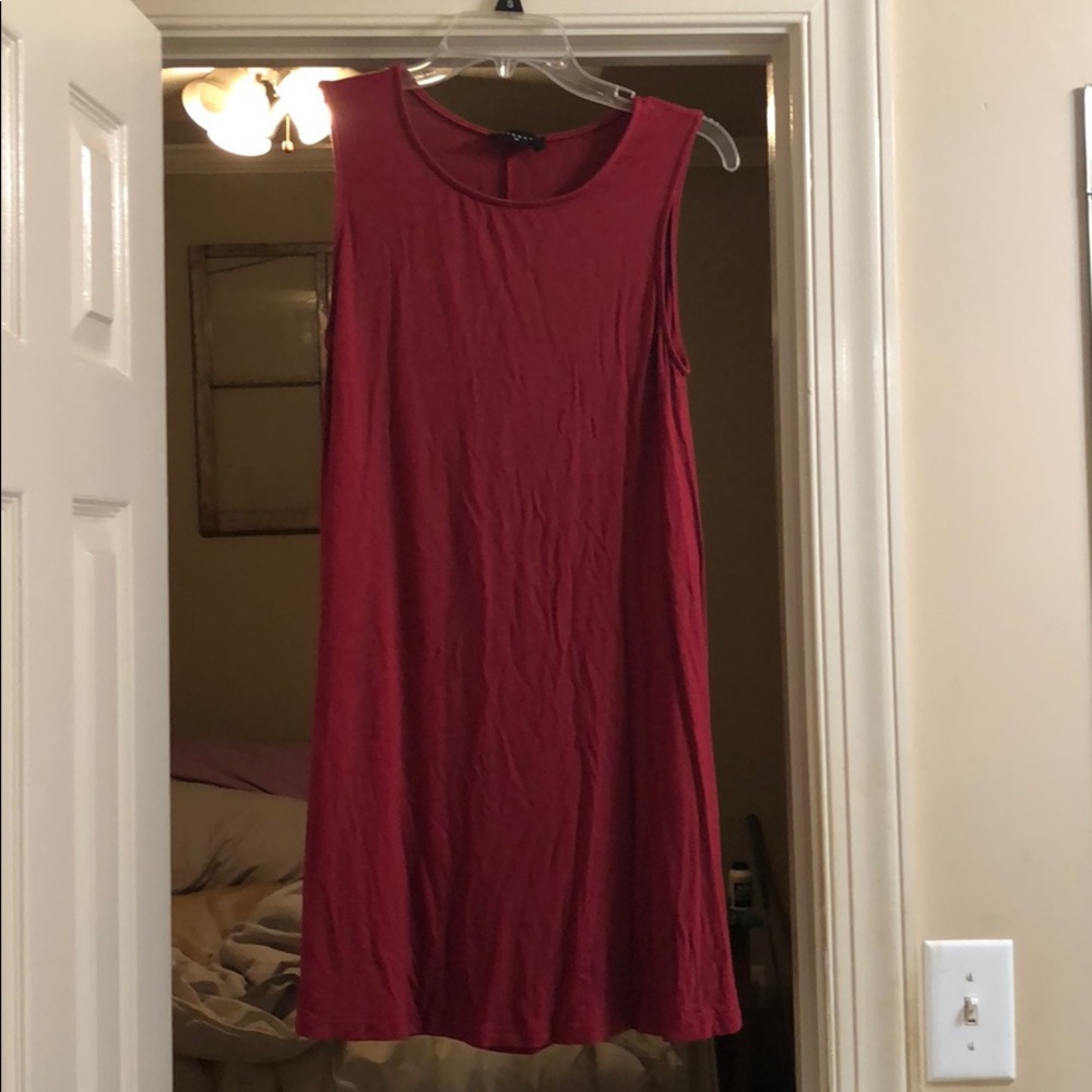 Maroon T-shirt dress